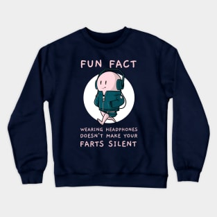 Funny Headphones Silent Fart Joke Crewneck Sweatshirt